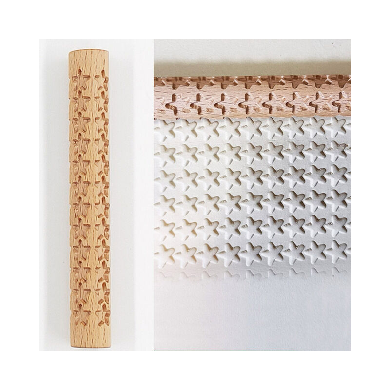 Mattarello in legno di faggio stampo per biscotti