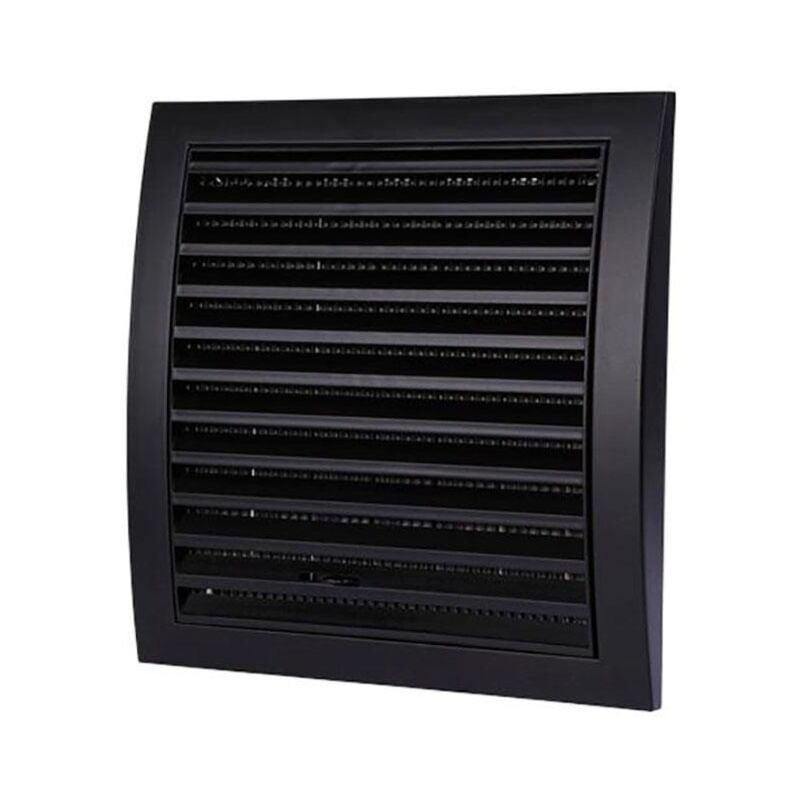 Przybysz - 100mm Duct Wall Ventilation Grille Black Cover Insect Mesh