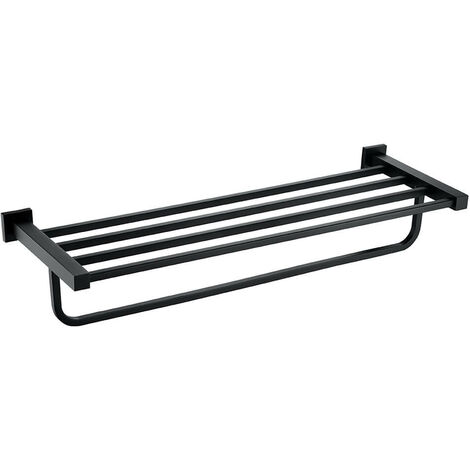 Matte Black Deluxe Square Towel Shelf Rack