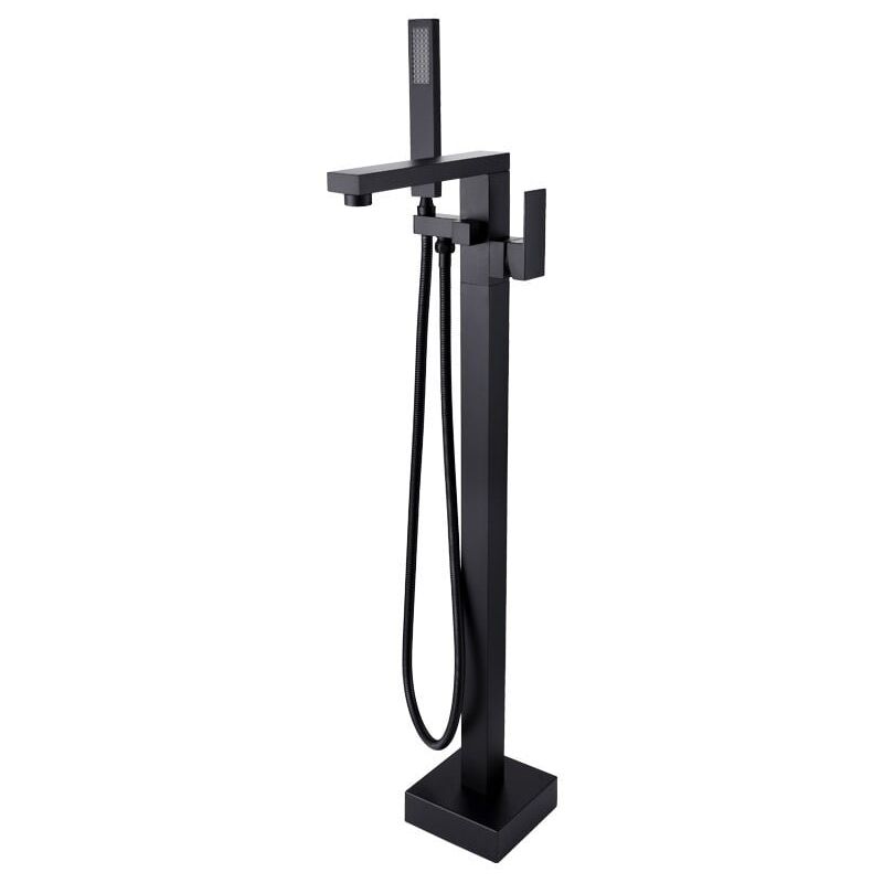 Matte black freestanding bathtub mixer tap - Sirius