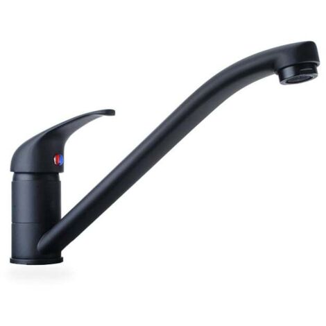 Matte Black Kitchen Sink Faucet 360° Rotatable, Brass Kitchen Sink Faucet, with G3/8'' Hose Connections