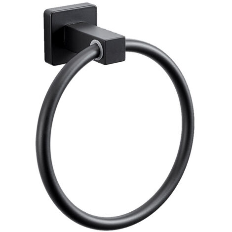 Matte schwarze Handtuchring, moderner Wandhandtuchhalter fürs Badezimmer, Pun