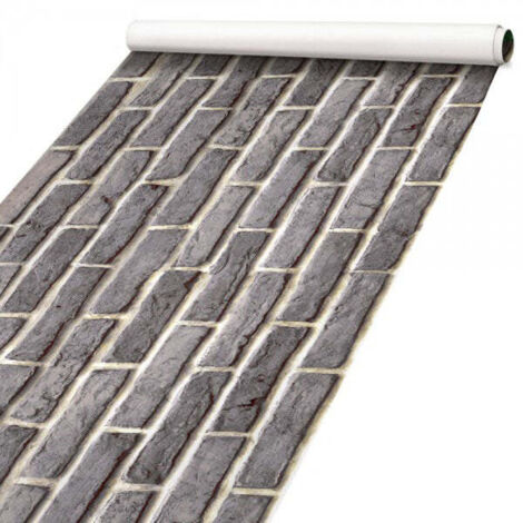 MATTONE GRIGIO - Pellicola stampata adesiva in PVC finitura opaca - Misura: 100x200 cm