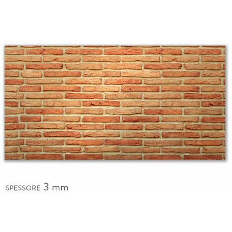 MATTONE ROSSO - Paraschizzi da cucina in PVC flessibile - Misura 120x60cm spessore 3mm