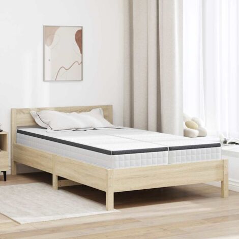 Mattress 2 pcs White and Grey 60 x 200 cm Bonell Spring vidaXL