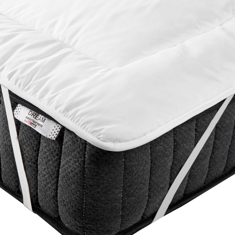 Mattress Bed Topper Microfibre eu King Size 5ft3 Yangra - White