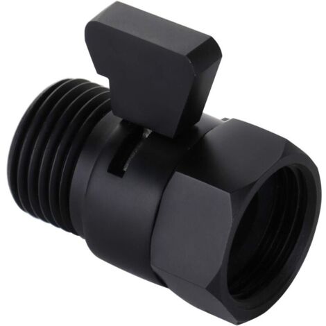 (Mattschwarz) Wasserdurchflussregler, Absperrventil aus gebürstetem Nickel für Handbrause, einstellbares Wasserdruck-Absperrventil, Standard-Messing-G1/2-Anschluss