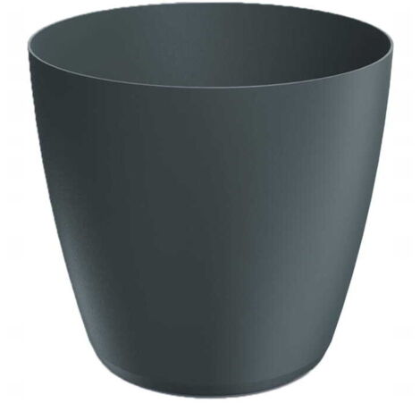 Mattschwarzer Blumentopf aus Kunststoff 11,9x10,9 cm glatter Deckel Anthrazit Mate