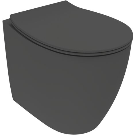 Mattschwarzes Stand-WC 52 cm lang Ercos Kite BCKTEKVASO  matt-schwarz
