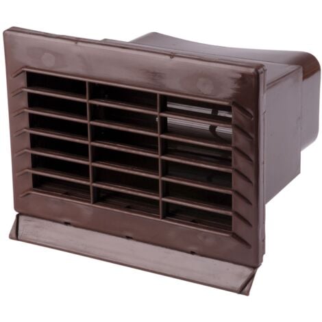 LIVINGPOINT24 Mauerkasten, Flachkanal 150x70mm, Lüftungsgitter mit Rückstauklappe