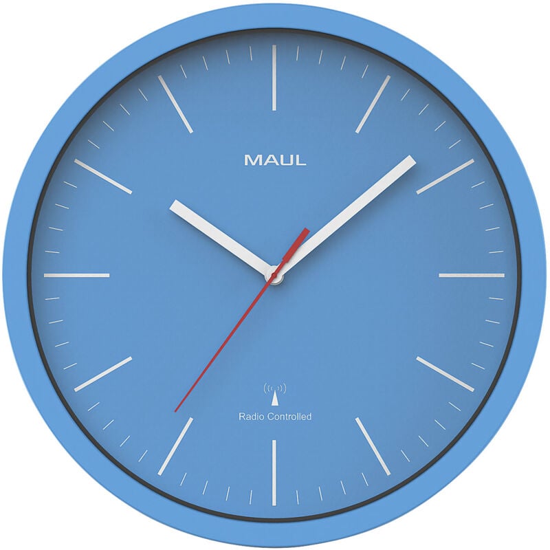 MAUL, Horloge murale MAULjump, horloge radio-pilotée, bleu