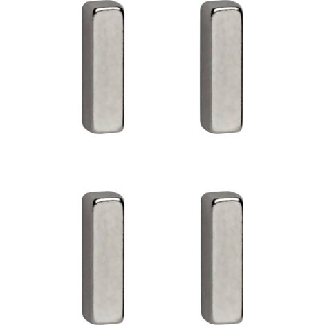 Maul Aimant Néodyme (l x H x P) 15 x 4 x 4 mm rectangulaire, barre argent 4 pc(s) 6169096 Y094731