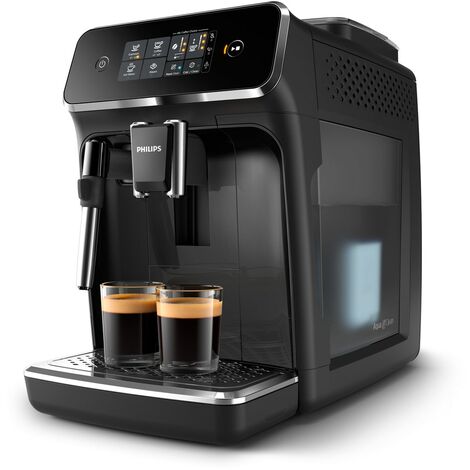 PHILIPS EP2221/40 Machine a café Espresso Automatique - Broyeur Grains - Series 2200 - Mousseur a lait - Noir Laqué