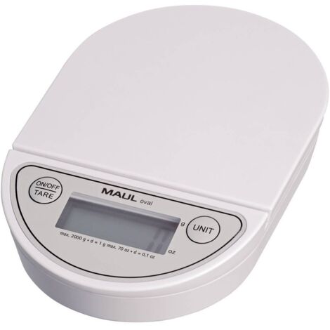 Maul MAULoval Bilancia per lettere Portata max. 2 kg Risoluzione 1 g a batteria Bianco