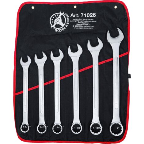Maul-Ringschlüssel-Satz XXL Zollgrößen SW 1.5/16" - 2" 6-tlg.