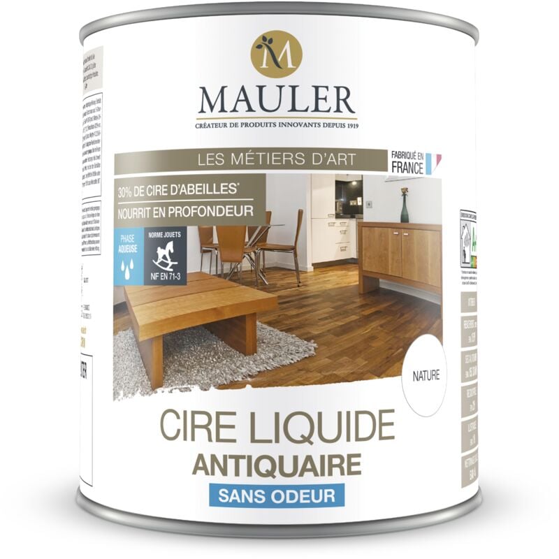 1919 By Mauler - mauler - Cire Liquide Antiquaire Sans Odeur - 5L - Nature - Pour Patiner et Entretenir vos Bois