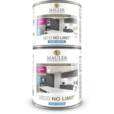 MAULER - Deco No Limit - 1L + 0L5 Kit Effet Béton  - Donne un véritable aspect du béton à tous les vieux meubles, cuisines, boiseries, étagères, crédences
