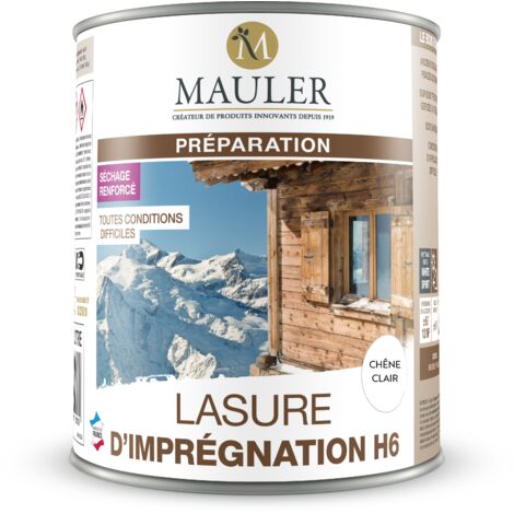 MAULER - Lasure d'imprégnation H6 - Chene Clair - 5L - Application facile