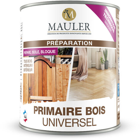 MAULER - Sous Couche Bois - Primaire Bois Universel 1L - Aspect Incolore - Sous-Couche pour Intérieur et Extérieur - Tout Type de Surface