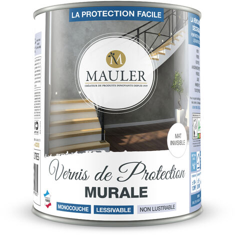 MAULER - Vernis de Protection Murale - Aspect Mat Invisible - Produit Anti-Rayure, Anti-Tache - Rend Lessivable êintures murales, Plafonds etc