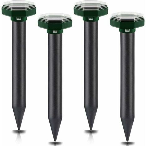 Maulwurfabwehr 4er Set, Maulwurfvertreiber, Ultraschall Maulwurfabwehr, Anti-Maulwurf, Ultraschall Solar Maulwurfabwehr, Solar Maulwurfabwehr, für Anti Maulwürfe/Schlangen Rasen, Garten