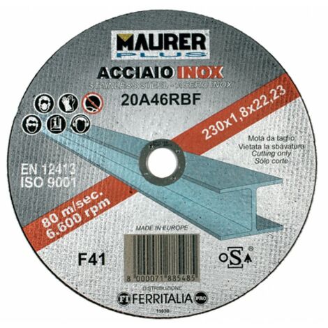 Maurer 096198 Mola Abrasiva da Taglio per Acciaio Inossidabile