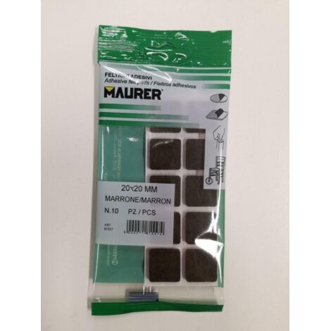 Maurer 10 feltrini adesivi marrone 20x20 81557 f100212020
