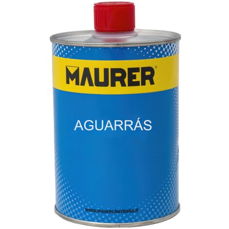 MAURER aguarras 0,5 litros. , Aguarras - Medida: 0,5 litros- Usos: disolvente de pinturas y óleos, limpieza de brochas, elimina manchas de grasa, decapante, etc.-