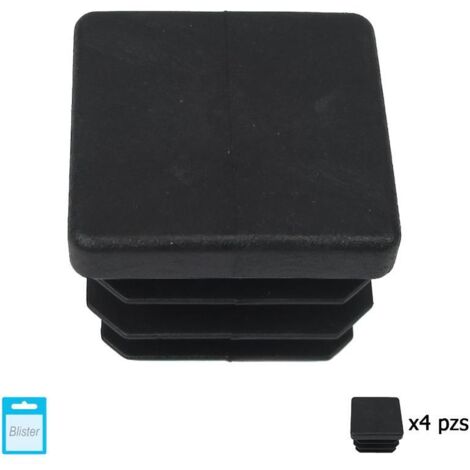 MAURER contera cuadrada interior negra 30x30 mm. blister 4 piezas.