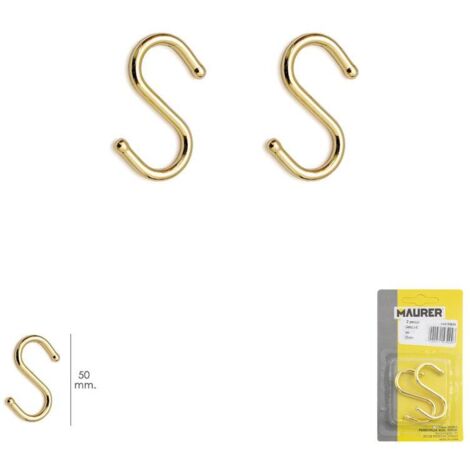 MAURER gancho s 50 mm dorado (blister 2 piezas) uso domestico