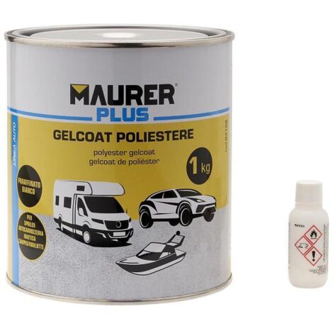 MAURER Gel Coat Poliester 1kg. Blanco. Pintura Poliester Para Fibra De Vidrio/Resina.