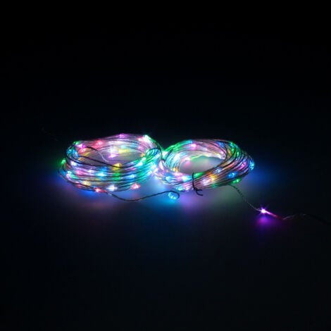 MAURER Ghirlanda di Natale 200 Led RGB multicolore con telecomando Luce di Natale per interni ed esterni IP44