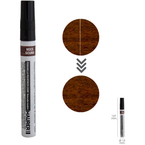 Maurer – Marqueur de retouche bois professionnel – Couleur noyer foncé – Séchage rapide – Pour couvrir rayures et marques