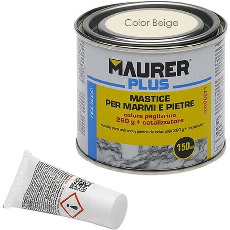 MAURER masilla para marmol color beige 150 ml. , Masilla para marmol- Color Beige.- Medida: 150 ml.- Instrucciones: &gt Limpiar y secar bien las pieza a unir