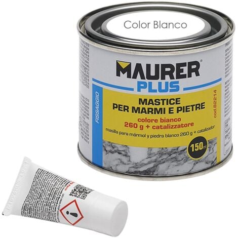 MAURER masilla para marmol / piedra 150 ml. color blanca , Masilla Para Marmol- Medida: 150 ml.- Color blanco.- Masilla a base de resina de poliéster insaturado d