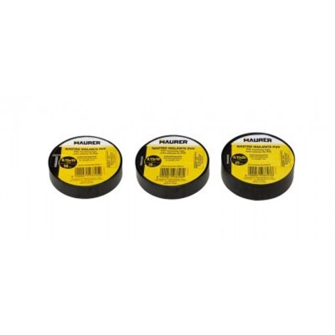 MAURER Nastro Isolante in Pvc Nero Spessore 0,15 mm Larg. x Lung. 19mm x 25 mt 10 pz