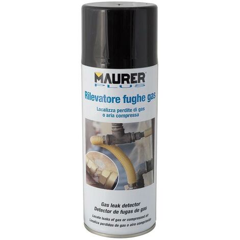 MAURER spray detector fugas de gas 300ml , Spray detector fugas de gas - Capacidad: 300 ml.- Ideal para la localización de fugas de gas o de aire comprimido en las tube