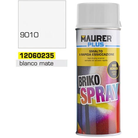 MAURER spray pintura blanco mate 400 ml. , Spray blanco mate. - Capacidad: 400 ml.- RAL: 9010.- Esmalte acrílico de usos profesionales.- Excelentes prop