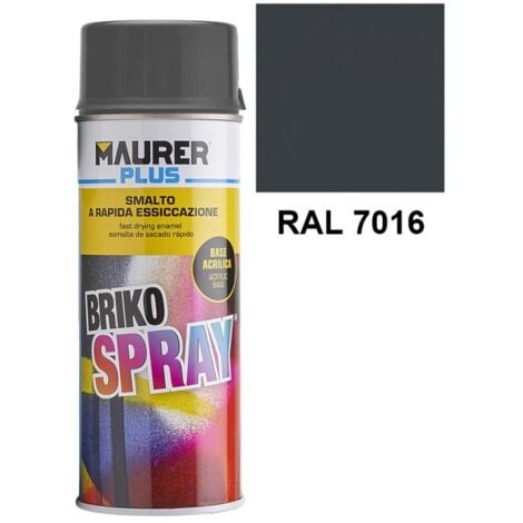 MAURER spray pintura gris antracita 400 ml. , Spray Pintura Gris Antracita - Capacidad: 400 ml.- RAL: 7016- Esmalte acrílico de usos profesionales.- Excelentes propiedades de adhesión.- Adecuado para