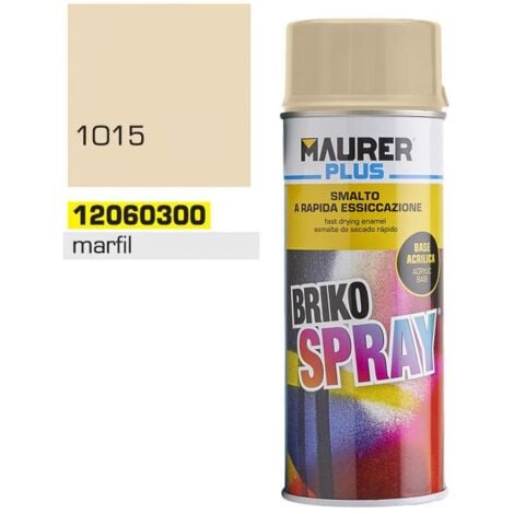 MAURER spray pintura marfil claro 400 ml. , Spray marfil claro.- Capacidad: 400 ml.- RAL: 1015.- Esmalte acrílico de uso profesional.- Excelentes propiedade