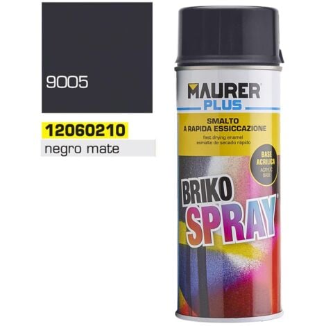 MAURER spray pintura negro mate profundo 400 ml. , Spray negro mate profundo.- Capacidad: 400 ml.- RAL: 9005.- Esmalte acrílico de uso profesional.- Excelen