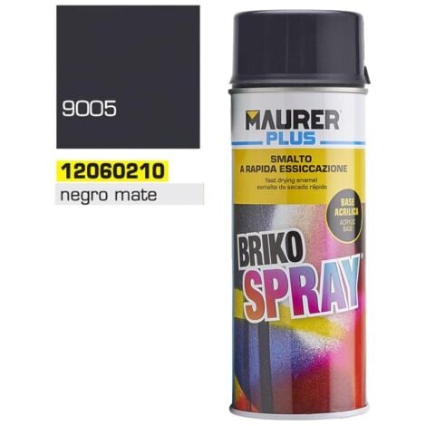 MAURER spray pintura negro mate profundo 400 ml. , Spray negro mate profundo.- Capacidad: 400 ml.- RAL: 9005.- Esmalte acrílico de uso profesional.- Excelen