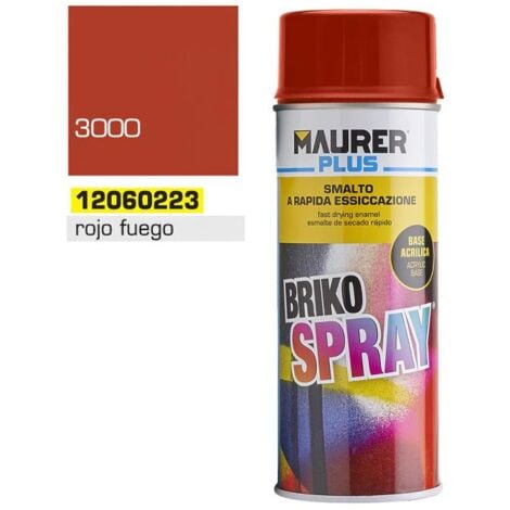 MAURER spray pintura rojo fuego 400 ml. , Spray rojo fuego. - Capacidad: 400 ml.- RAL: 3000- Esmalte acrílico de uso profesional.- Excelentes propiedades