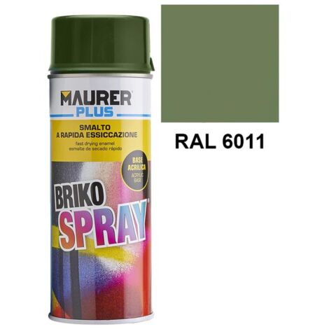 MAURER spray pintura verde reseda 400 ml. , Spray pintura verde reseda - Capacidad: 400 ml.- RAL: 6011- Esmalte acrílico de usos profesionales.- Excelentes