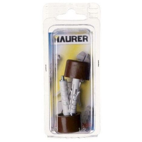 MAURER tope puerta con taco nylon marron  (blister 2 piezas)