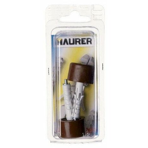 MAURER tope puerta con taco nylon marron  (blister 2 piezas)