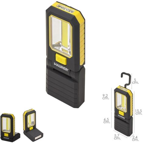 MAURER TORCIA A LED PIEGHEVOLE CON CALAMITA, Nero E Giallo, MM.155X60X23