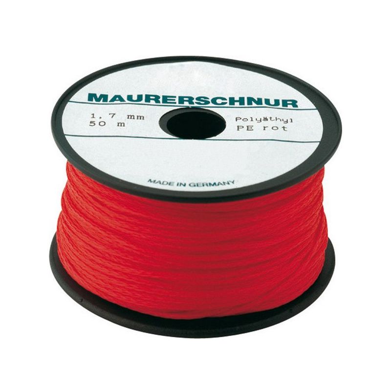 

Overmann - Cordel de albañil, polietileno, color : rojo, Largo 50 m, resistencia mecánico apro. 30,0 kg, Ø : 1,7 mm