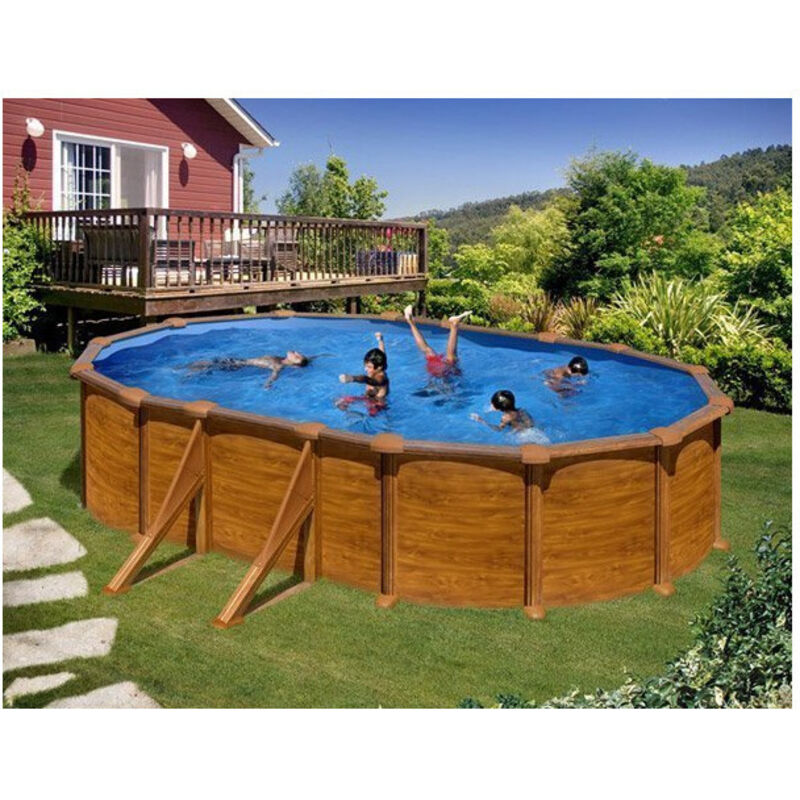 GRE Ovalpool, Holzoptik, BxHxL: 300 x 132 x 500 cm - braun