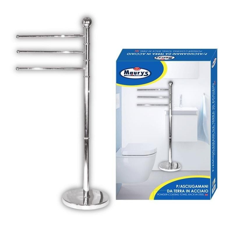 Accessori Bagno Senza Fare Buchi.Maury S Arredo Bagno Bianco E Acciaio Senza Fissaggio A Muro Kit0410578